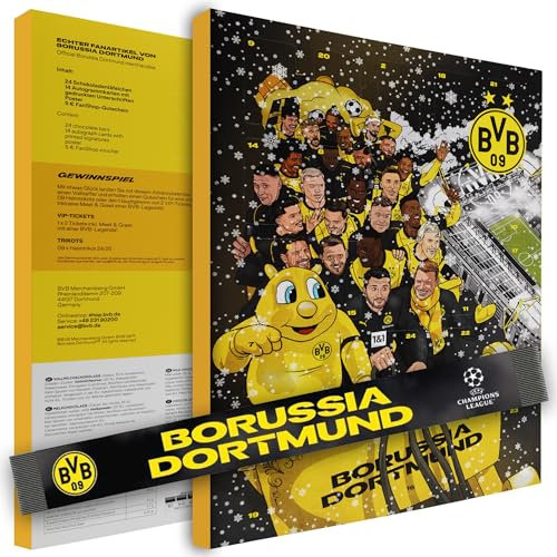 Dortmund Borussia Adventskalender inkl. Autogrammkarten und Poster - Plus Schal BVB 09