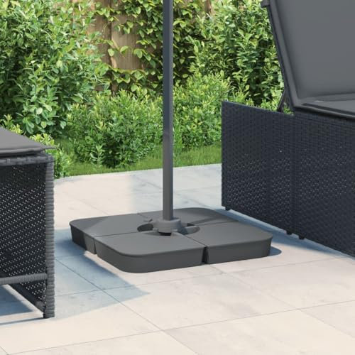 Tidyard Ensemble de Base de Parasol pour parasols à Pied croisé 4pcs PP Fonte Base de Lestage, Pied de Parasol pour Parasols, Support de Parasol pour Terrasse, Piscine, Patio, Jardin, Balcon Style A