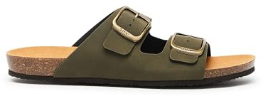 Scholl Didier, Sandali Uomo, 2 cinturini, Verde, 39 EU