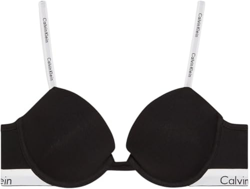 Calvin Klein Donna Reggiseno a Mezza Coppa Lightly Lined con Fascia con Logo, Nero (Black), 32B
