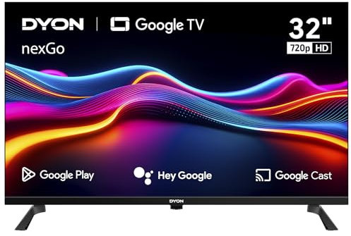 DYON nexGo 32H Smart TV – 32 Zoll (80 cm) HD Google TV mit Sprachsteuerung, Google Assistant, Play Store, Chromecast, Triple Tuner, Netflix, Prime Video, YouTube [Modell 2025]