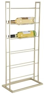 Present Time Weinregal Single Floor - Gold lackiert - 38x20x84.5cm - Rechteck - Eisen - Weinregal für Flaschen - Flaschenregal - Kellerregal - Regale - Flaschenhalter