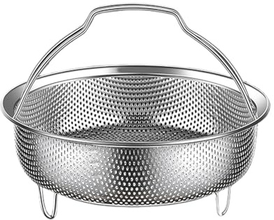 Canasta de vapor de acero inoxidable con asa, coladores de alimentos, escurridores de drenaje, rejilla de vapor, rejilla de vapor, estante para verduras