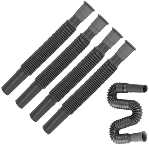 LuupoCiore 5PCS Flexible Waste Water Pipe System for Caravan, Motorhome & Campervan – Extendable Drain Hose Kit for Sink, Bathroom, Shower, Grey Water Drainage, Plumbing Connector Pipes