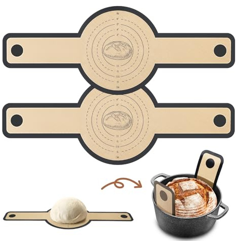 WGIDSKKI Eslinga de Silicona para Horno Holandés 2 Piezas, Tapetes para Horno Holandés, Alfombrilla de Silicona Reutilizablecon para Hornear Pan,