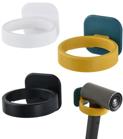 Aohyue Set di 3 Porta Phon da Muro, Porta Phone Bagno da Parete, Supporto per Asciugacapelli, Porta Phon da Parete Senza Forare, per Bagno, Toilette, Hotel, Parrucchiere