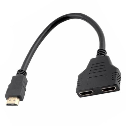 Garneck Adaptateur Vidéo Numérique Mâle vers Double Femelle 1080P Séparateur Vidéo 1 Entrée 2 Sorties Haute Résolution Compatible TV PC et Consoles de Jeux