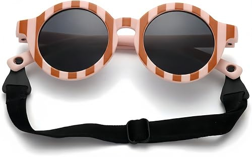 RUISOPE Lunettes de Soleil Bébé Polarisées UV400, Cadre Flexible en TPEE et Cordon Réglable Lunette Soleil Bebe, pour Garçon et Fille de 0 à 3 Ans