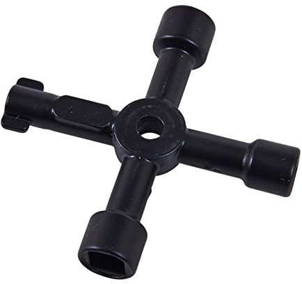 Amtech S4600 4-Way Plumbing Key, Multi-Functional Utility Key, Radiator Key, Tap Key, Unlocks Electric, Gas and Water Meter Boxes