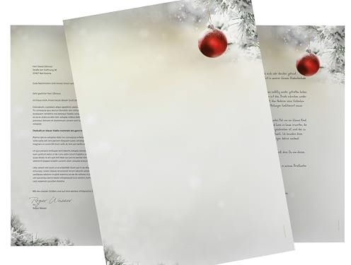 Weihnachtsbriefpapier Stille Nacht | 100 Blatt Motivpapier DIN A4 | weihnachtliches Briefpapier