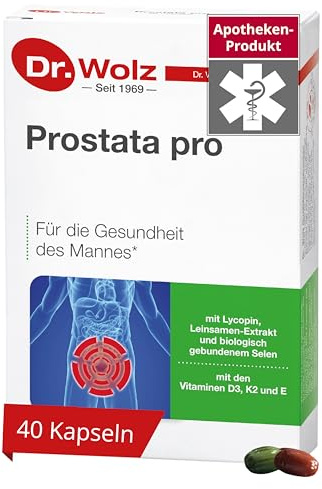Dr. Wolz Prostata pro – für Männer, Lycopin, Leinsamen & Selen, 40 Kapseln