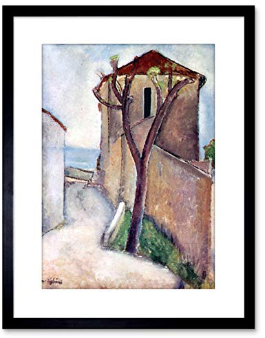 Wee Blue Coo PAINTING MODIGLIANI TREE HOUSE OLD MASTER FRAMED PICTURE ART PRINT F97X9009