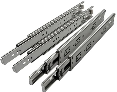 SOTECH 2 Paar (4 Stück) Vollauszüge KV1-45-H45-L550-NF verzinkt 550 mm | Schubladenauszüge kugelgelagert Tragkraft 45 Kg