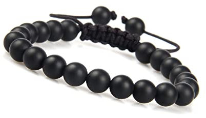 GD GOOD.designs Herren Armband aus echten Onyxsteinen (Shamballa) Perlenarmband geflochten mit Onyxstein Onyxperle Onyxperlenarmband schwarzesarmband schwarzerschmuck black