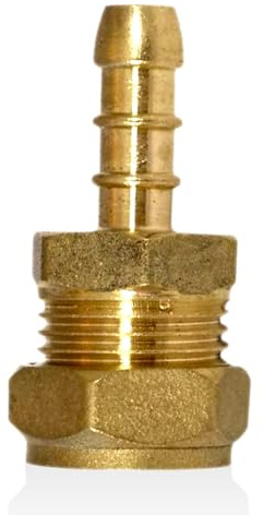 BRENNER 15mm Gas Hose Nozzle – Copper Compression Fitting with Brass Olive – BSP Thread LPG Adapter for Propane & Butane – Caravan, Camping, BBQ Stove Connector – Durable Brass Gas Pipe Fitting