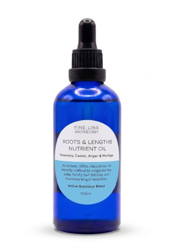 100% Naturale OLIO per la CRESCITA dei CAPELLI - RICINO, ARGAN, MORINGA, COCCO con ROSMARINO & EUCALIPTO - 100 ml da Fine Line Apothecary. Con Oli Botanici Attivi.