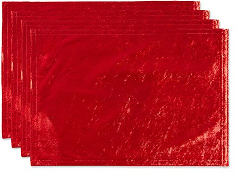 DII Velvet Collection Tischset-Set, Rot, 4 Stück