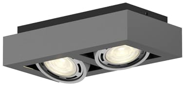 Arcchio Deckenlampe Ronka (Modern) in Schwarz aus Aluminium (2 flammig, GU10) - Deckenleuchte Lampe Wohnzimmerleuchte