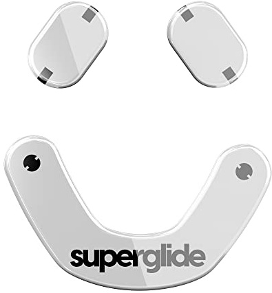 Pulsar Gaming Gears Superglide Type-S Skates für SteelSeries Prime, Weiß | Ultra-Fast Sanftes Gleiten, Extrem geringe Reibung, Robustes Aluminosilikatglas, Präzises Tracking
