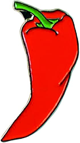 GBJUK Anstecknadel mit roter Chilischote, Emaille, mit Schmetterlingsverschluss