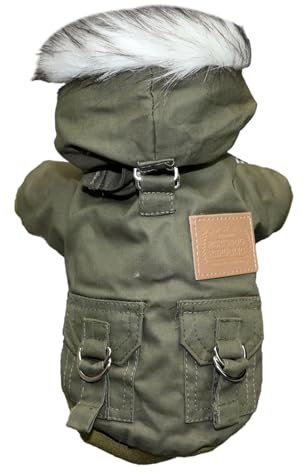 Saterkali Pet Padded Dog Clothes Cotton Clothes Thickened Autumn and Winter Small Dogs Teddy Bumerang Bears Puppy Cats, Pet Dogs Dogs Cats Apparel Green 2XL