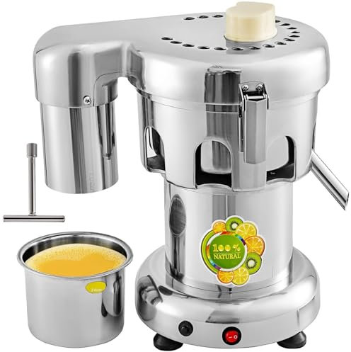 Extracteur de jus commercial robuste en fonte d'aluminium et acier inoxydable, extracteur de jus centrifuge for fruits et légumes – Presse-agrumes de qualité professionnelle