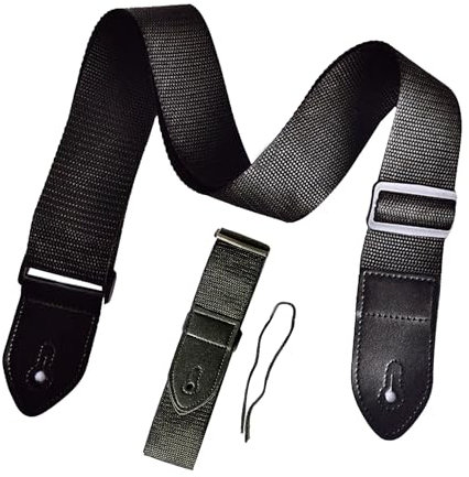 Yerozhui Gitarrengurt - Gurt für E-Gitarre, Akustikgitarre, Westerngitarre, E-Bass & Ukulele - Weiche Baumwolle, Robustes Polyester & Mikrofaser Leder - Inklusive E-Book