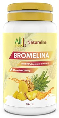 Bromelina Forte Drenante 750 mg Anticellulite Ritenzione Idrica Microcircolo Gambe Enzimi Digestivi Gonfiore Addominale Donna Cellulite Glutei Ananas 120 Cps Made in Italy