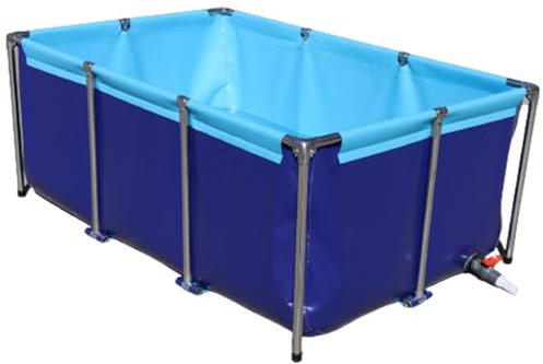 Aquariumbecken, PVC-Segeltuch-Teiche mit Ablassventil, temporärer Auffangbehälter für Salzwasserfische, 0,7 mm Planen-Wasserspeicherbecken für Koi-Fische und Schildkröten (100 x 60 x 50 cm)