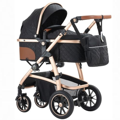 Lnhcrbs Passeggino Trio, Passeggino Compatto Con Maniglia Regolabile In Altezza e Design Compatto Dotato Di Seggiolino Auto, Zanzariera, Borsa Per La Mamma e Portabicchieri, Fino a 4 Anni