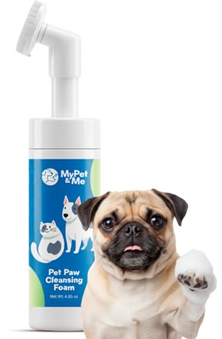 MyPet&Me Dog Paw Cleaner Foaming Cleanser, 4.05 oz – No-Rinse Dog Paw Washer with Built-In Brush for Muddy Paws - Gentle Dog Foot Cleaner for Small and Large Dogs - Quick, Easy Rinse-Free Paw Cleaning
