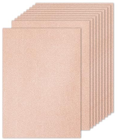 PATIKIL 10 Fogli Cartone Glitterato Oro Rosa, A4 250gsm Rettangolo Carta Premium Cartoncino Colorato per Progetti Artistici Scrapbook Carte Realizzare Biglietti Auguri Feste Matrimonio