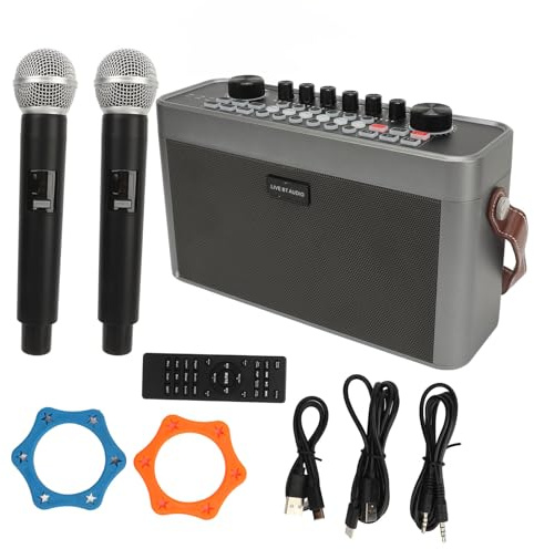 Gesangsmaschine, Tragbare Karaoke-Maschine mit Soundkarte und Lautsprecher, 5.0, 800 MAh Mikrofon-Akku für Zuhause, Party, Live-Singen