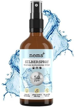 noms+ Silberspray für Hunde & Katzen 50ppm | Wundpflege & Wundspray für Hunde & Katzen | Pflegespray | kolloidales Silber Spray bei Hot Spot | Hund Silberspray zur Wundheilung & Hautpflege (100ml)