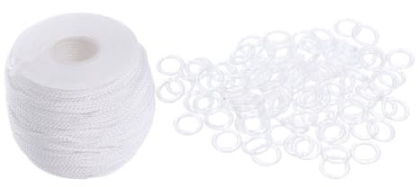Alipis 1set Roman Curtain Rings Lift Cord for Roman Shades Window Blind Accessories Easy Installation Material for Home Decor