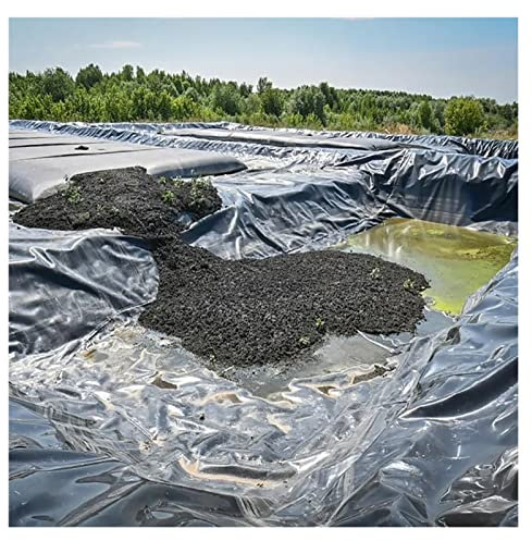Durable - Rivestimento impermeabile in HDPE da 0,35 mm, per laghetto prefabbricato nero resistente agli strappi (dimensioni: 1 x 2 m) per laghetto da giardino e giochi d'acqua