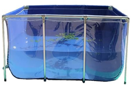 ZCXMNL Cadre en toile pour bassin à poissons, piscine avec panneau de visualisation transparent et vanne de vidange, bassin intérieur autoportant pour pisciculture, fontaine de jardin (100 x 70 x 61