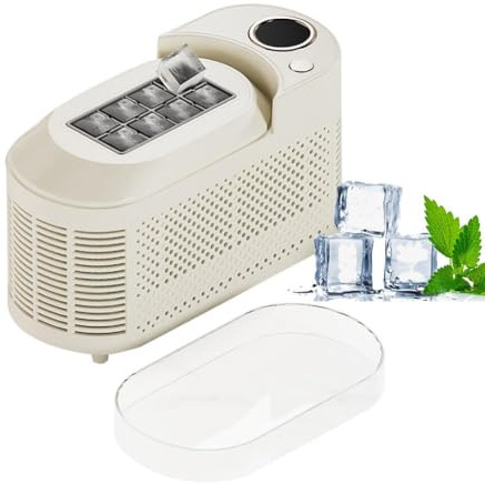 Mini máquina de hielo portátil con fabricación rápida de hielo en 10 minutos, máquina de hielo compacta para encimera para el hogar, coche, oficina y viajes, segura de grado alimenticio, diseño