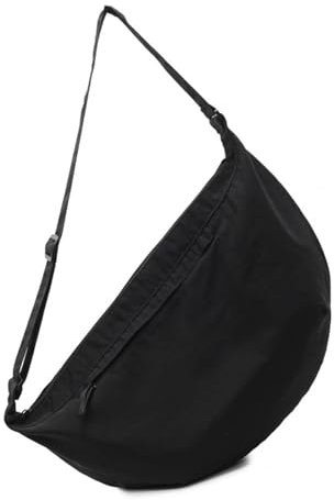 Wayfadacc Borsa a mezzaluna piccola borsa a tracolla con mezza luna multi tasca fionda borsa Hoboes Borse Slouchy Dumpling Bags, Nero , 53*30*1cm