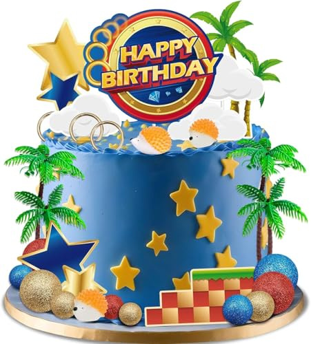 Lgel Tortendeko Geburtstags, 30 Stück Blau lgel Kuchen Deko,Mini Figuren, Cartoon Cake Topper Tortenaufleger Kindergeburtstag, für Jungen und Mädchen Thema Partydekoration Supplies (A)