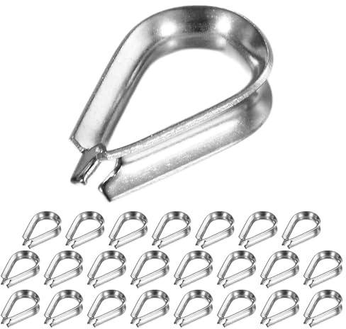 M METERXITY 24-Pack Wire Rope Thimbles, M4 Stainless Steel 4mm Rope Thimble Rigging for Diameter Cable Rigging/Sailing/Clothesline, Wire Cable Protection