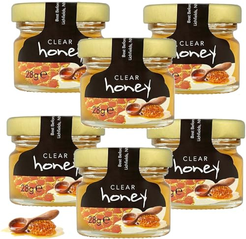 Clear Honey 28g – Pure Natural Sweet Honey in Mini Jar - Lcf (6 x Bottle)