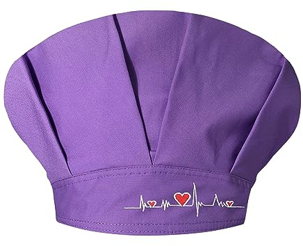 Gorra unisex de color liso para cocina, catering, gorro de cocinero resistente al aceite, gorro bouffant, conjunto de punto para principiantes, morado, Talla única