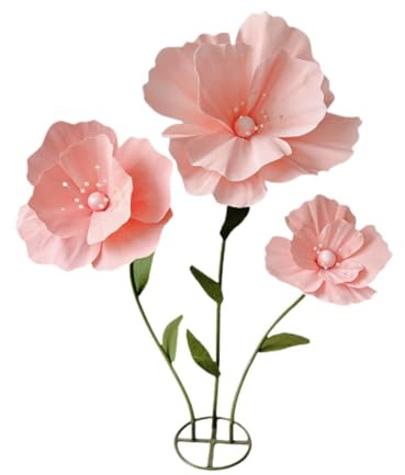 Dickly Flor Artificial Gigante Arreglo de Adorno de Tienda Adorno de Boda de Aspecto Natural con de Hierro Y Base Adecuado para Interiores Rec, Rosa, Individual