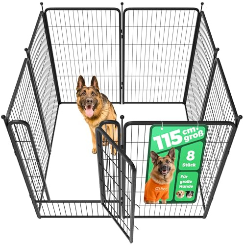 FXW Aster Welpenauslauf für Garten & Camping, 114 cm, 8-teilig | Einfacher Aufbau, Robuste Ausführung, Flexible Formen, Für große Hunde, Patentiert