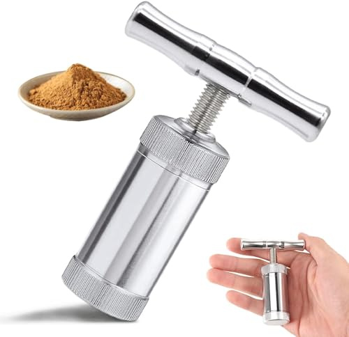 SKJJM Prensa de Polen Tipo T, Prensa Polen Portátil Prensaed, Desmontable Prensas Polens, Prensas Manual de Polens, acero Inoxidable para Tabaco Hierbas Especias Pimienta (Plata)
