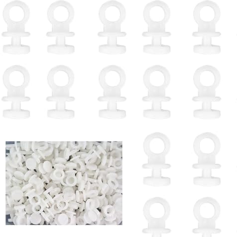 sundrerfect 100 Gardinenlaufrollen aus Kunststoff – Weiße Gleiter für Vorhangschienen (9 mm Kopf, 5 mm Öffnung) Leise & Rostfrei, Ideal für Fenster- & Türgardinen