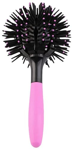 Generic Spazzola per Capelli a Sfera Rotonda, Spazzola per lo Styling dei Ricci Sferici 3D a 360 Gradi per il Cuoio Capelluto e la Crescita per Ragazze con Capelli Lunghi Fragili
