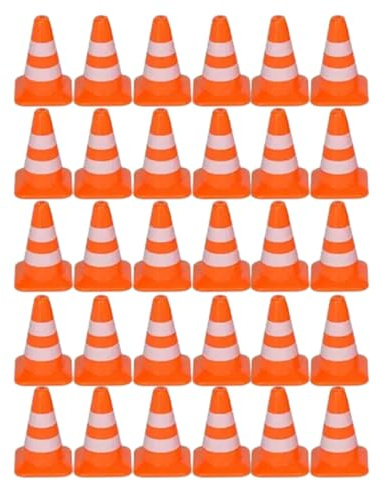 Miniatur-Straßenkegel, Orange, Mini-Verkehrskegel, Kunststoffschild, Straßenkegel, Spielzeug, Straßensperre, Kegel, Schild, Modell, Foto-Requisite, kleine orangefarbene Kegel