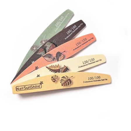 Limes à ongles réutilisables pour façonner et polir les émeri double face avec bords incurvés Outils de ponçage pour salon ou maison Outil de meulage double face